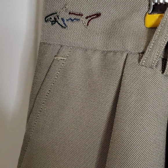 2 Pairs Mens Greg Norman Pants Khaki and Navy Wrinkle Free, Cuff Bottom & Crease - Picture 7 of 10